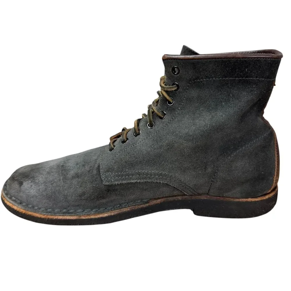Frye Mens 13 Suede Lace Up Boots Dark Grey Charcoal Ankle Work Heritage D